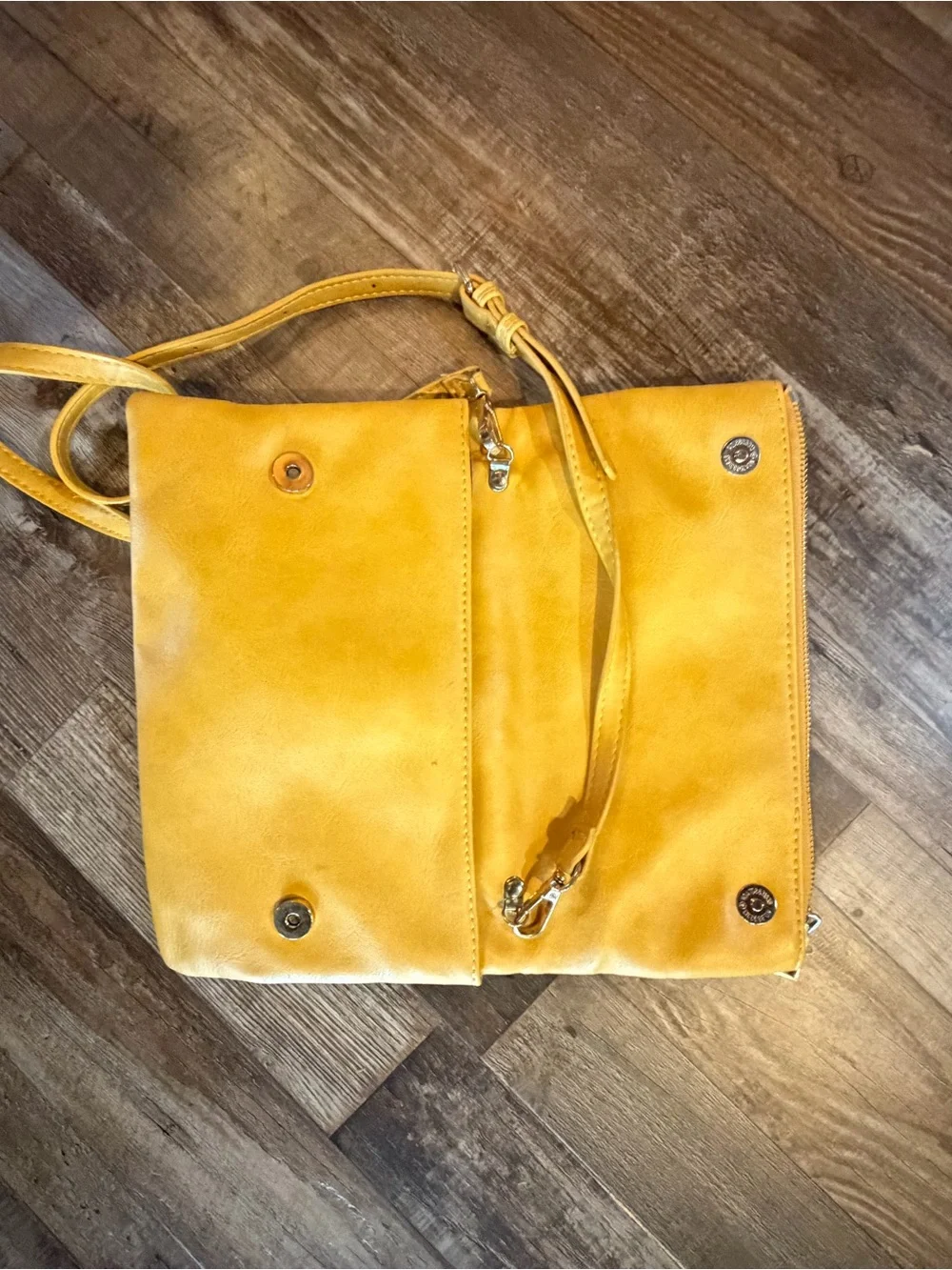 Moda Luxe Yellow Woven-Trim Crossbody Bag